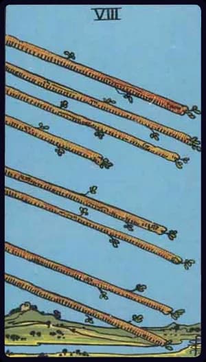 Eight of Wands tarot card