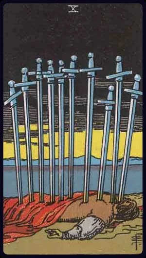 Ten of Swords tarot card